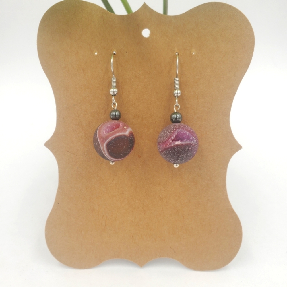 Earrings Druzy Quartz